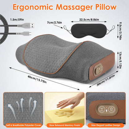 3-in-1 Heated Neck Massager Pillow With Air Compression