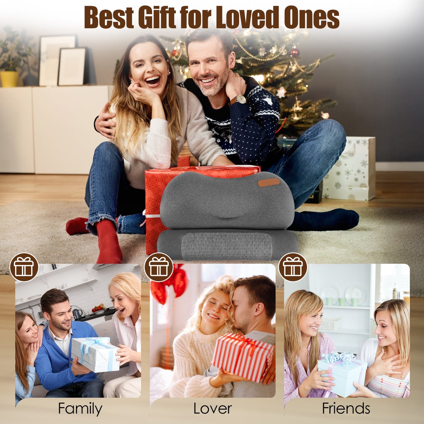 USB Heated Memory Foam Neck Pillow – 3 Heat Levels