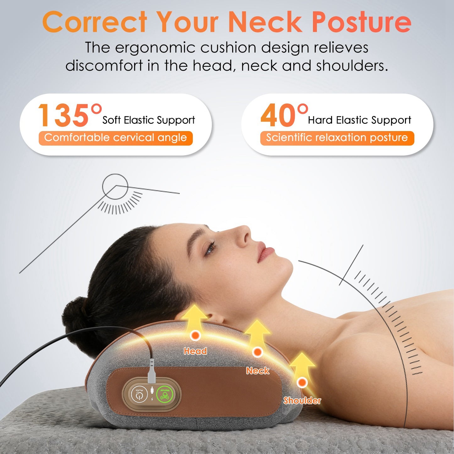 3-in-1 Heated Neck Massager Pillow With Air Compression
