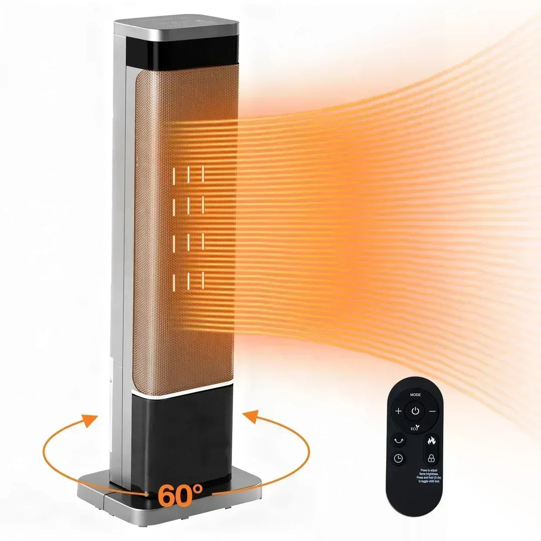 23″ Portable Space Heater for Indoor Use – Fast Heating Electric Heater with 7 LED Light Colors - Viral Boostor