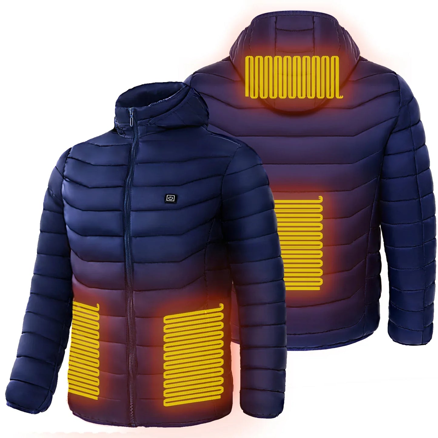 Men’s Heated Puffer Jacket – 9-Zone Electric Heating Coat with Hood, Windproof & Insulated Winter Wear - Viral Boostor