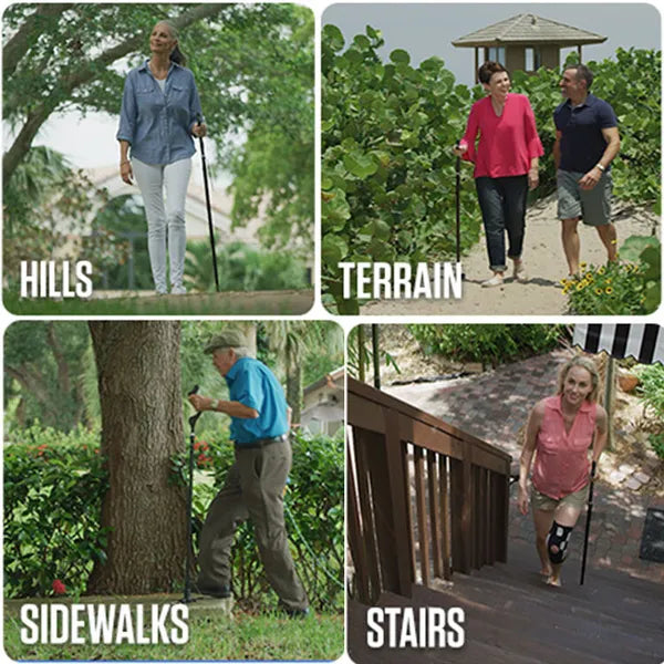 Ergonomic Posture Cane With Folding Adjustable Shaft