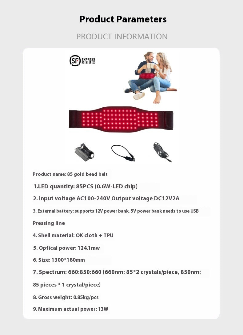 Red Light Infrared Physical Therapy Belt Waist Pain Relief Heat - Aesthetic home glow - Viral Boostor