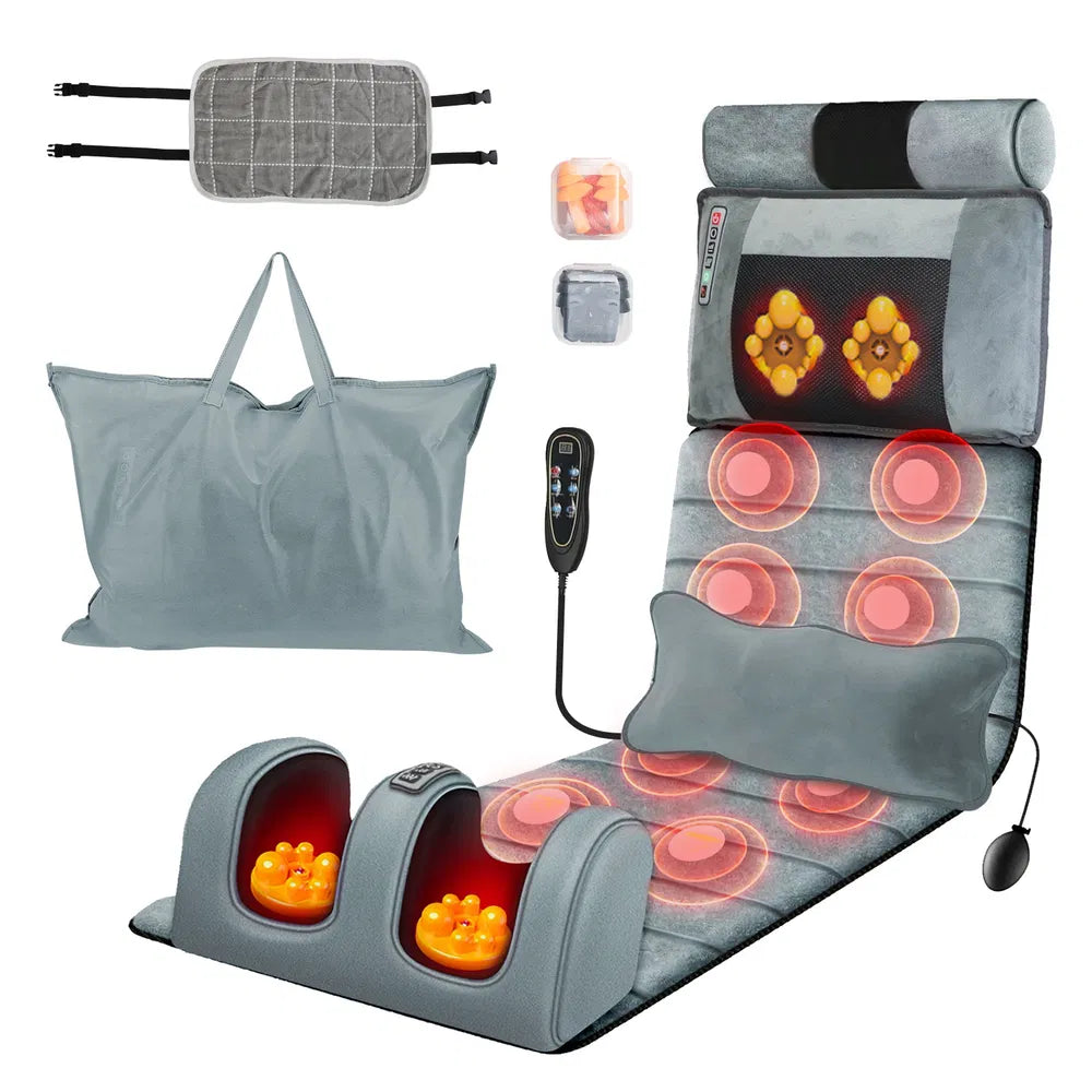 Full Body Heating Vibration Massage Mat With Pillow Set