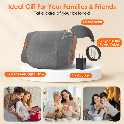 3-in-1 Heated Neck Massager Pillow With Air Compression