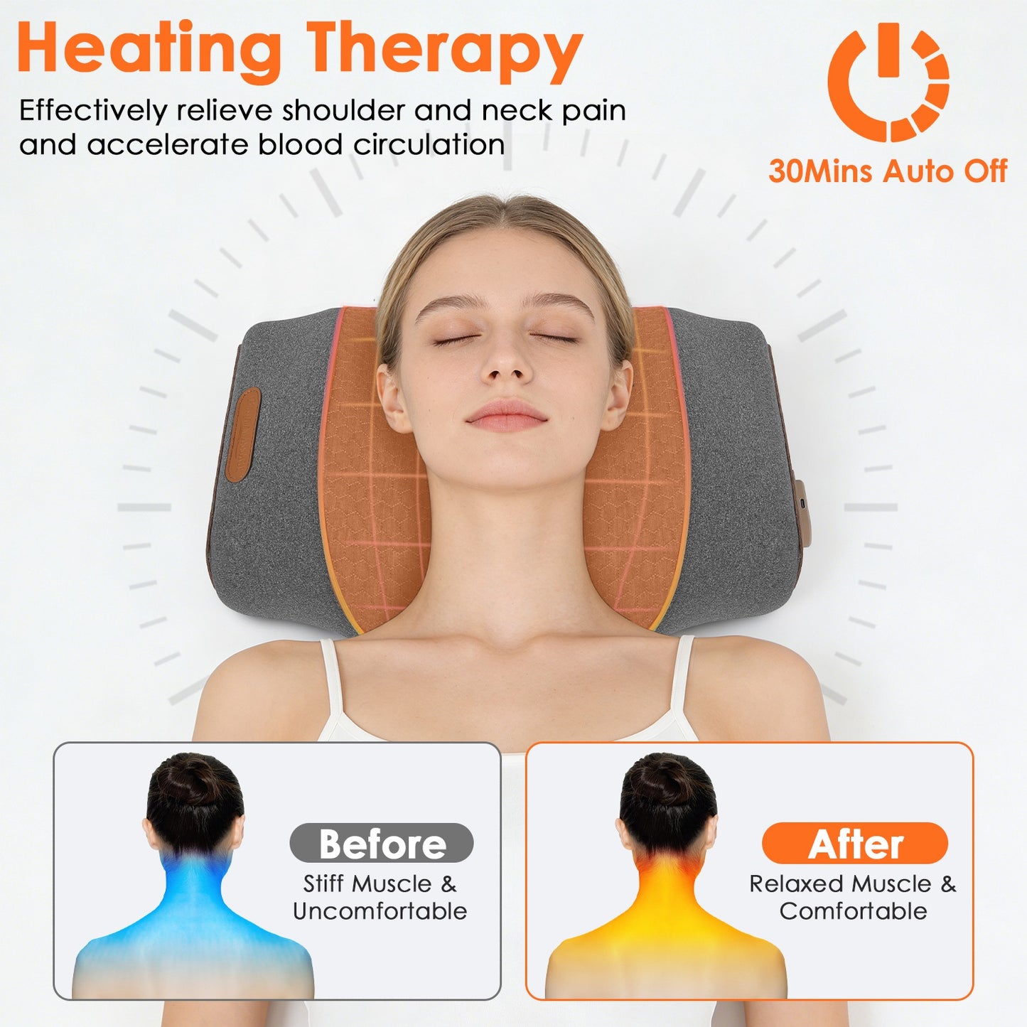 3-in-1 Heated Neck Massager Pillow With Air Compression