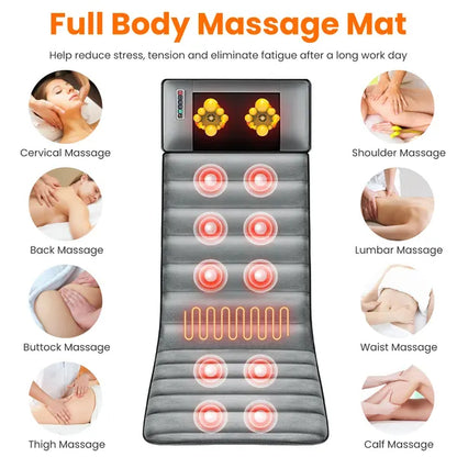 Full Body Vibration Massage Mat With Heat & Neck Pillow