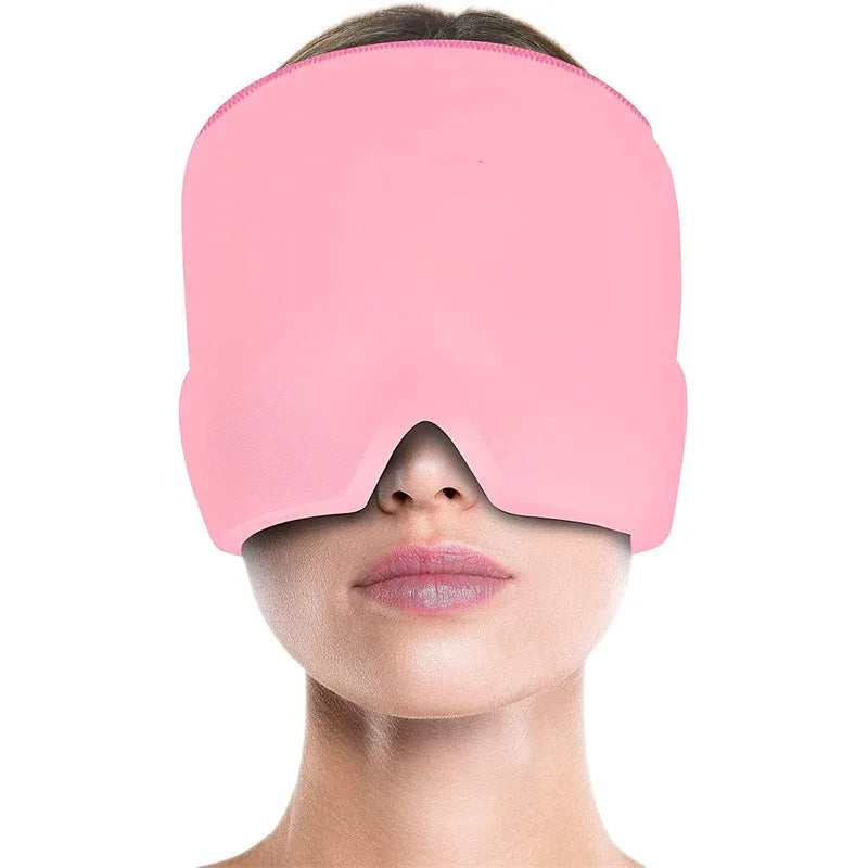 Migraine Relief Hat – Cold Therapy Head Wrap with Ice Pack & Eye Mask for Puffy Eyes and Headache Relief - Viral Boostor