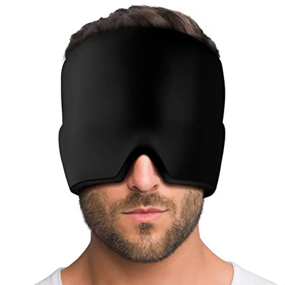 Migraine Relief Hat – Cold Therapy Head Wrap with Ice Pack & Eye Mask for Puffy Eyes and Headache Relief - Viral Boostor