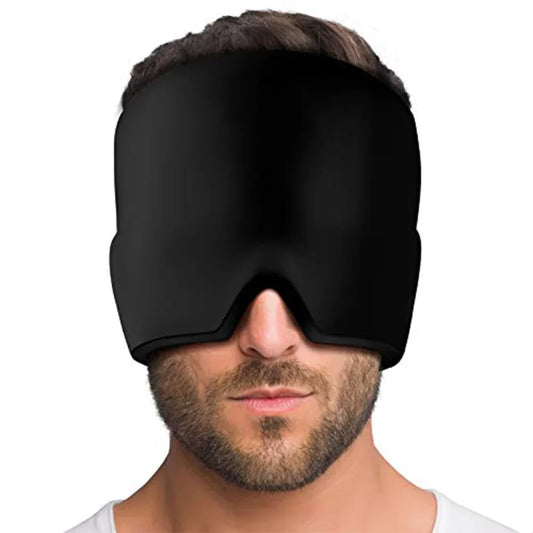 Migraine Relief Hat – Cold Therapy Head Wrap with Ice Pack & Eye Mask for Puffy Eyes and Headache Relief - Viral Boostor