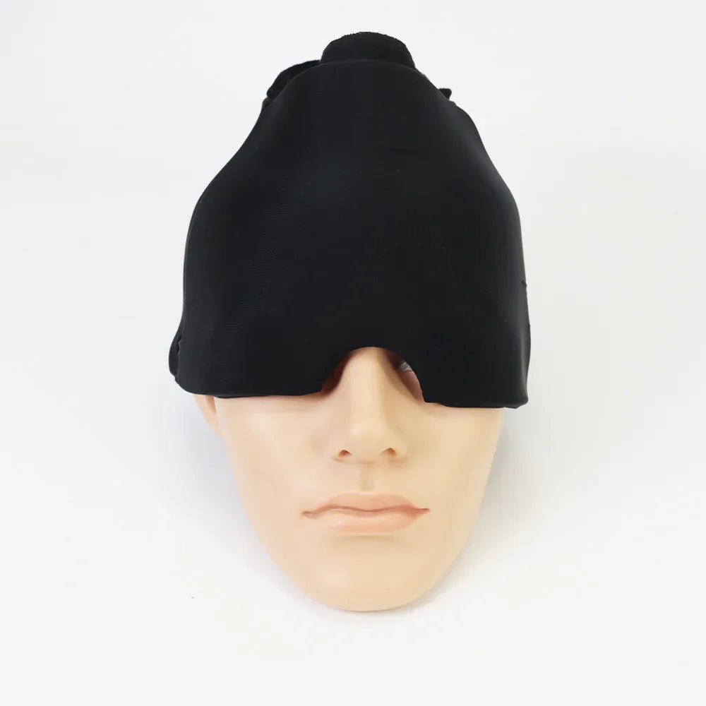 Migraine Relief Hat – Cold Therapy Head Wrap with Ice Pack & Eye Mask for Puffy Eyes and Headache Relief - Viral Boostor