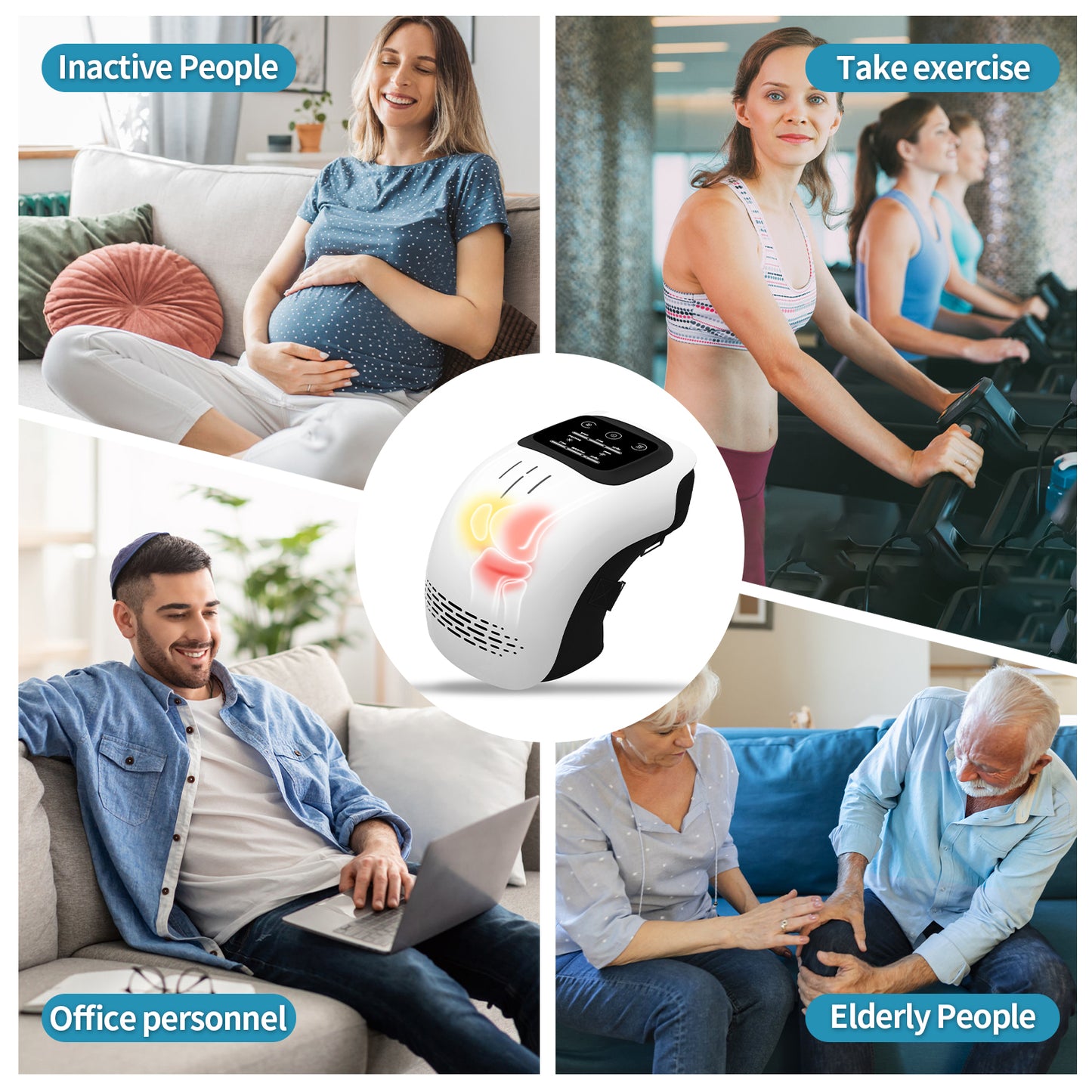 Heated Electric Knee Massager With Vibration Therapy