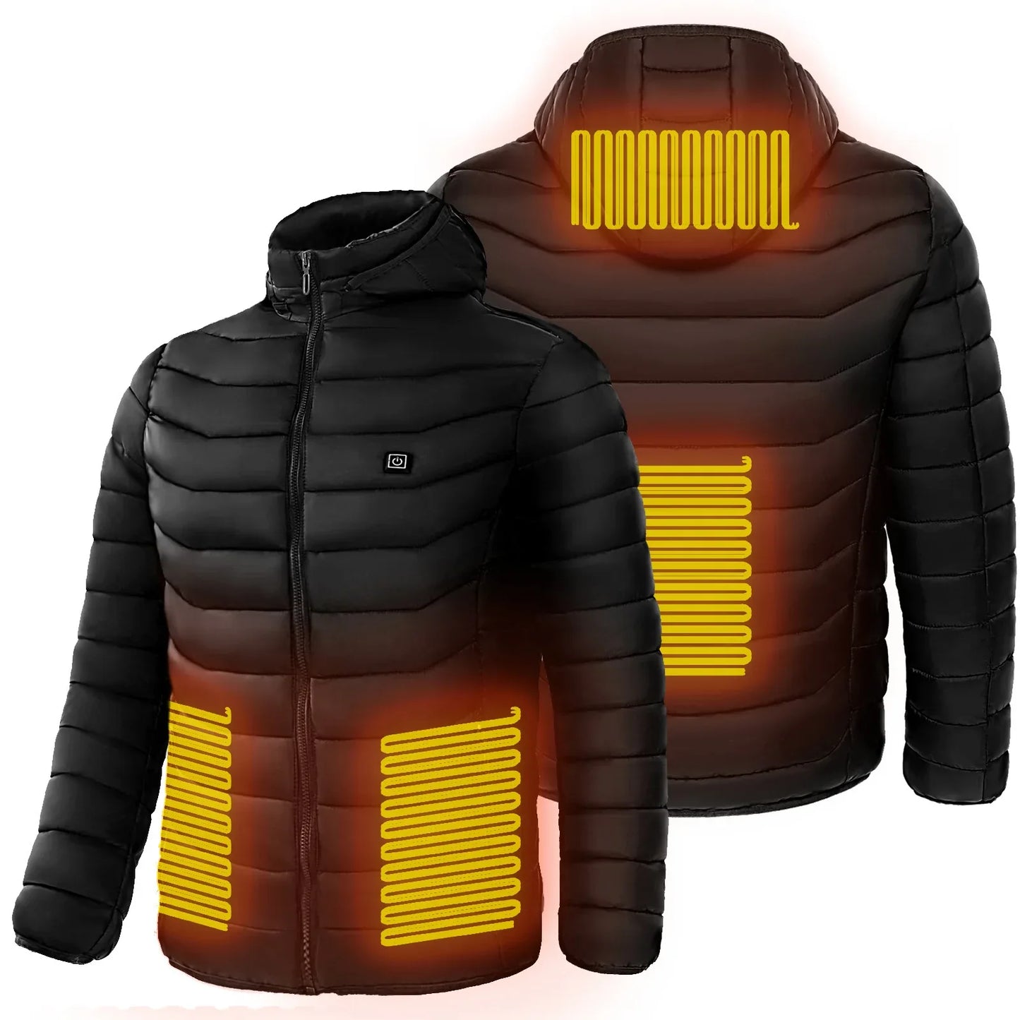 Men’s Heated Puffer Jacket – 9-Zone Electric Heating Coat with Hood, Windproof & Insulated Winter Wear - Viral Boostor
