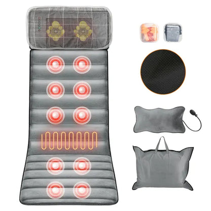 Full Body Vibration Massage Mat With Heat & Neck Pillow