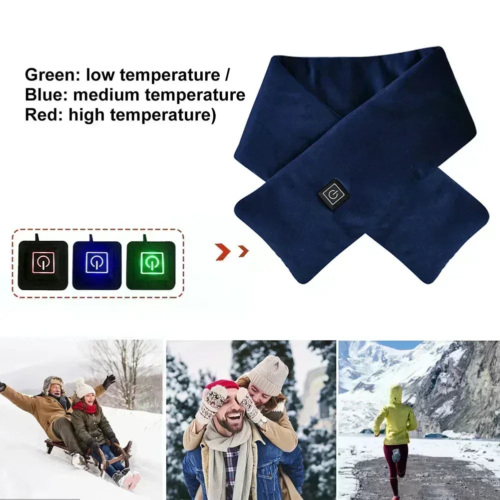 USB Heated Scarf with 3 Temperature Levels – Electric Neck Warmer for Men & Women - Viral Boostor