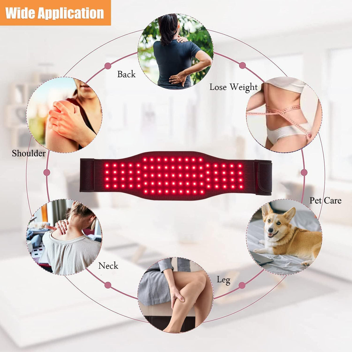 Red Light Infrared Physical Therapy Belt Waist Pain Relief Heat - Aesthetic home glow - Viral Boostor