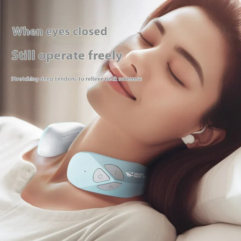 Electric Neck Massager with EMS Pulse & Heat – Rechargeable Cervical Therapy Device for Neck Pain Relief - Viral Boostor