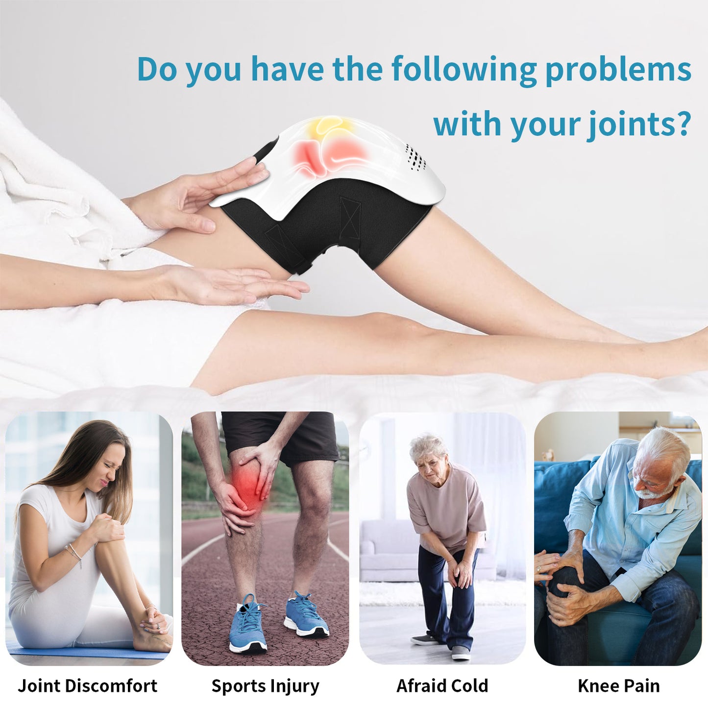 Heated Electric Knee Massager With Vibration Therapy