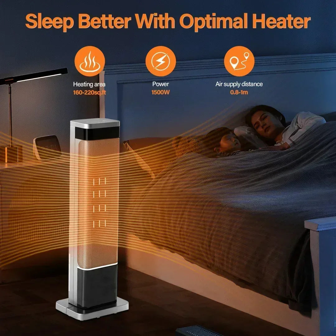 23″ Portable Space Heater for Indoor Use – Fast Heating Electric Heater with 7 LED Light Colors - Viral Boostor