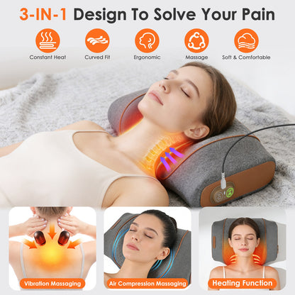3-in-1 Heated Neck Massager Pillow With Air Compression